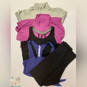 Bundle of 5 Activewear Set yoga sport leggings tanks full zip jackets S